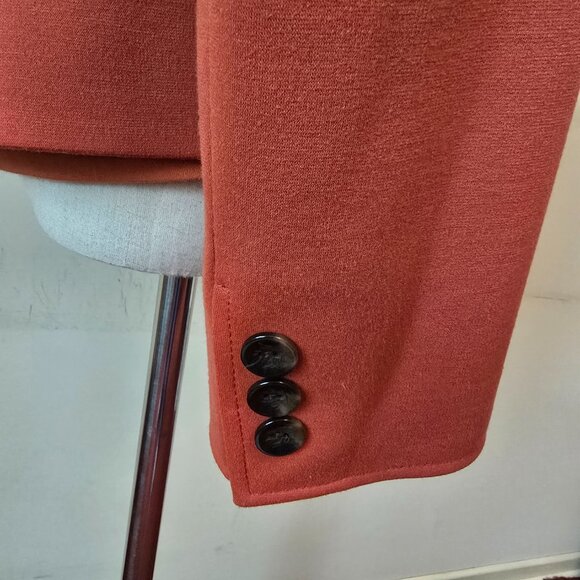 Tahari - Blazer in Burnt Orange, Matching Tank by Tribal, Unbranded Black Skirt - Picture 5 of 16